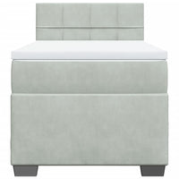 Giroletto a Molle con Materasso Grigio Chiaro 90x190 cm Velluto 3288498