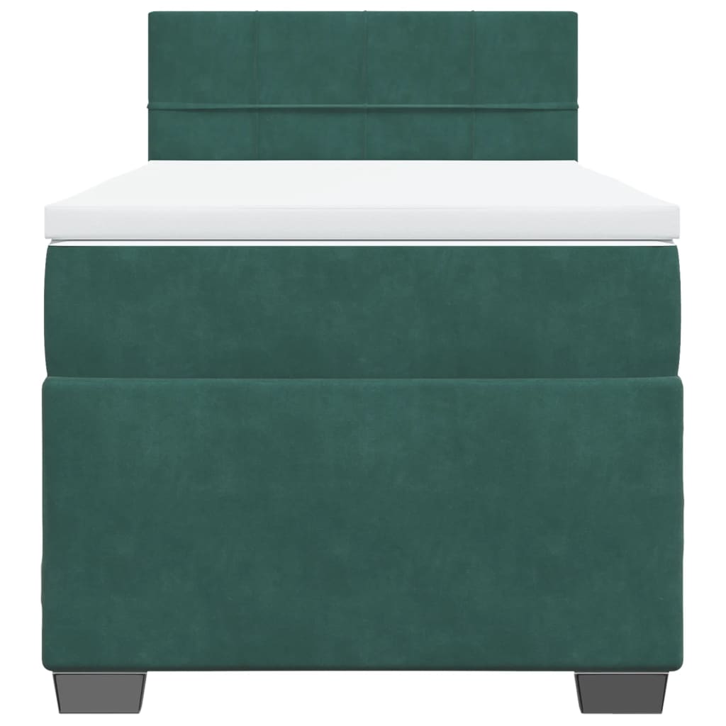 Giroletto a Molle con Materasso Verde Scuro 90x190 cm Velluto 3288501