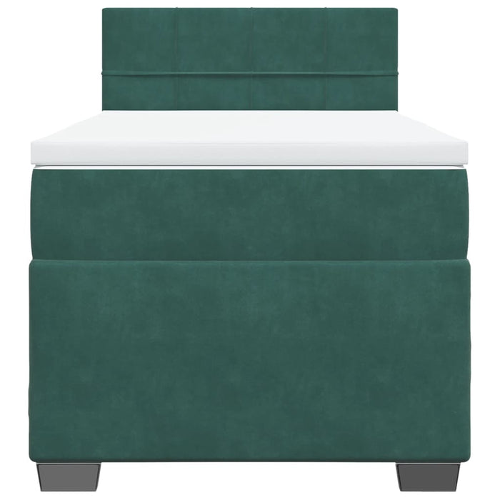 Giroletto a Molle con Materasso Verde Scuro 90x190 cm Velluto 3288501