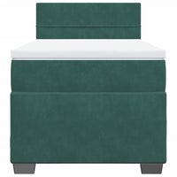 vidaXL Giroletto a Molle con Materasso Verde Scuro 90x200 cm Velluto