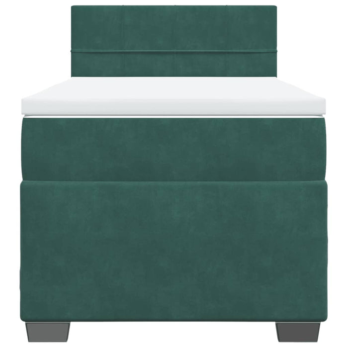 Giroletto a Molle con Materasso Verde Scuro 100x200 cm Velluto 3288537
