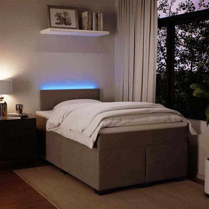 vidaXL Giroletto a Molle con Materasso Grigio Chiaro 120x190cm Velluto