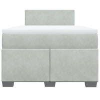 vidaXL Giroletto a Molle con Materasso Grigio Chiaro 120x190cm Velluto