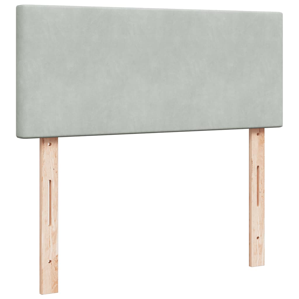 vidaXL Giroletto a Molle con Materasso Grigio Chiaro 120x190cm Velluto