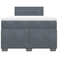 vidaXL Giroletto a Molle con Materasso Grigio Scuro 120x190 cm Velluto