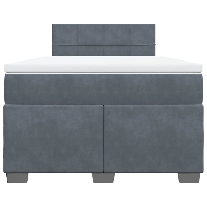 vidaXL Giroletto a Molle con Materasso Grigio Scuro 120x190 cm Velluto