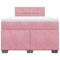 Giroletto a Molle con Materasso Rosa 120x190 cm in Velluto