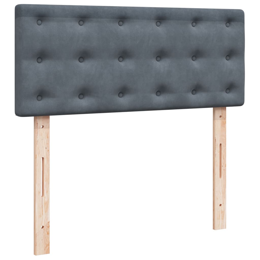 Giroletto a Molle con Materasso Grigio Scuro 120x190 cm Velluto 3288571