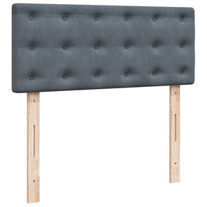 Giroletto a Molle con Materasso Grigio Scuro 120x190 cm Velluto 3288571