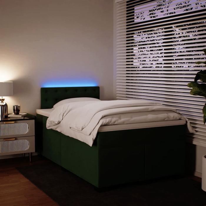 Giroletto a Molle con Materasso Verde Scuro 120x190 cm Velluto 3288573