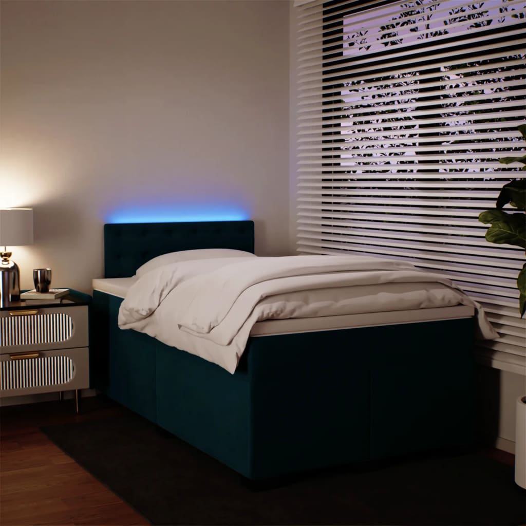 Giroletto a Molle con Materasso Blu 120x190 cm in Velluto