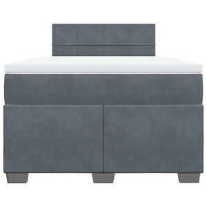 Giroletto a Molle con Materasso Grigio Scuro 120x200 cm Velluto