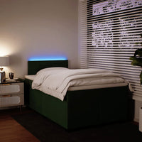 vidaXL Giroletto a Molle con Materasso Verde Scuro 120x200 cm Velluto