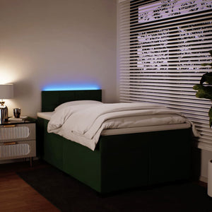 vidaXL Giroletto a Molle con Materasso Verde Scuro 120x200 cm Velluto