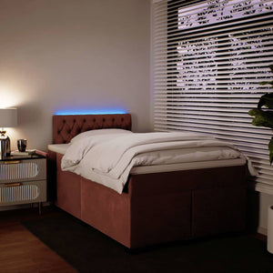 Giroletto a Molle con Materasso Rosa 120x200 cm in Velluto 3288593