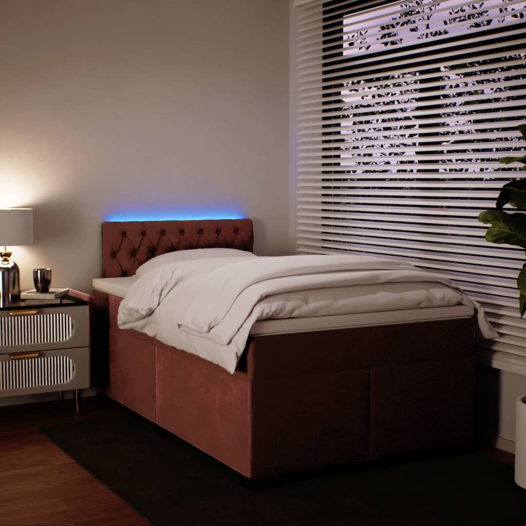 Giroletto a Molle con Materasso Rosa 120x200 cm in Velluto 3288593