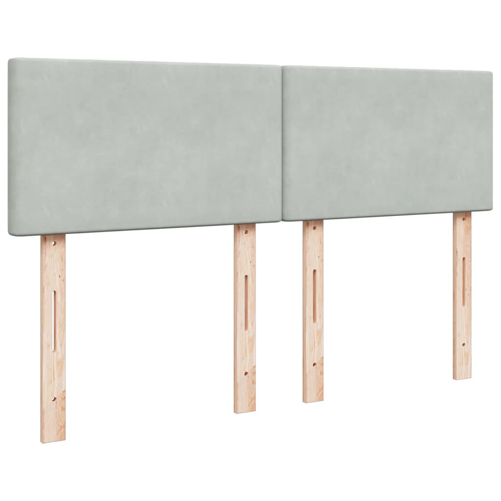 vidaXL Giroletto a Molle con Materasso Grigio Chiaro 140x190cm Velluto