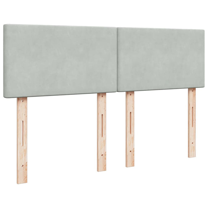 vidaXL Giroletto a Molle con Materasso Grigio Chiaro 140x190cm Velluto