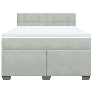 Giroletto a Molle con Materasso Grigio Chiaro 140x190cm Velluto 3288606