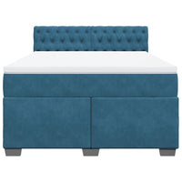 Giroletto a Molle con Materasso Blu 140x190 cm in Velluto 3288616