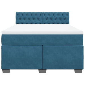 Giroletto a Molle con Materasso Blu 140x190 cm in Velluto 3288616