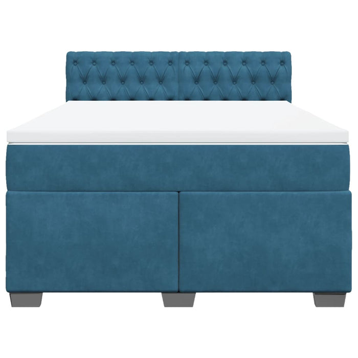 Giroletto a Molle con Materasso Blu 140x190 cm in Velluto 3288616