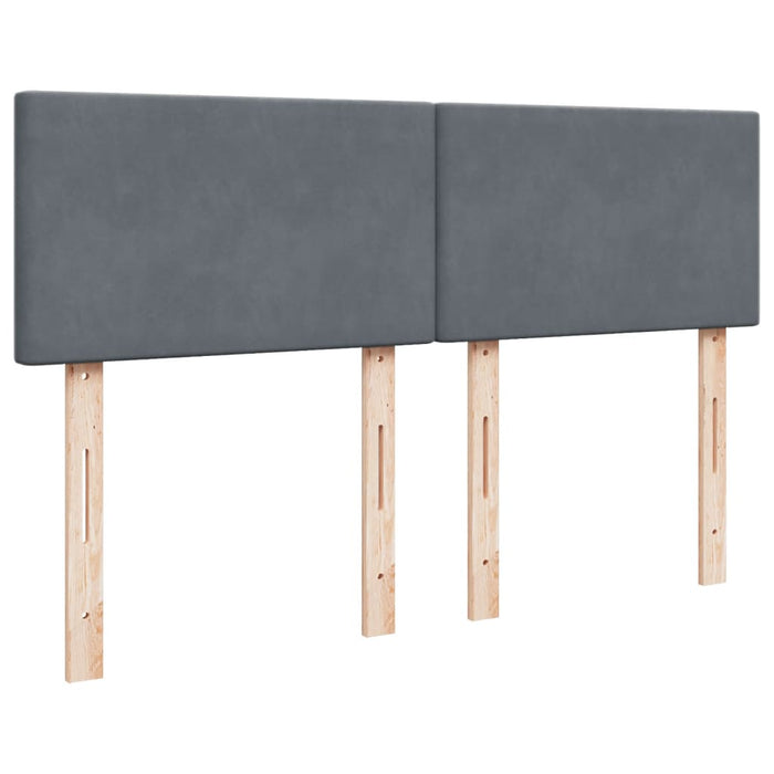 Giroletto a Molle con Materasso Grigio Scuro 140x200 cm Velluto