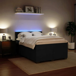 Giroletto a Molle con Materasso Nero 140x200 cm in Velluto