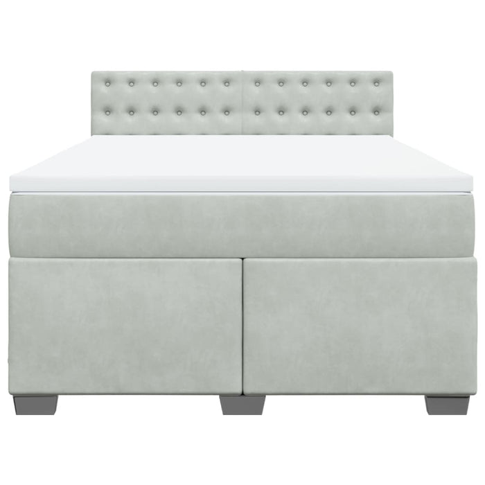 Giroletto a Molle con Materasso Grigio Chiaro 140x200cm Velluto 3288642