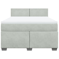 Giroletto a Molle con Materasso Grigio Chiaro 160x200cm Velluto 3288648