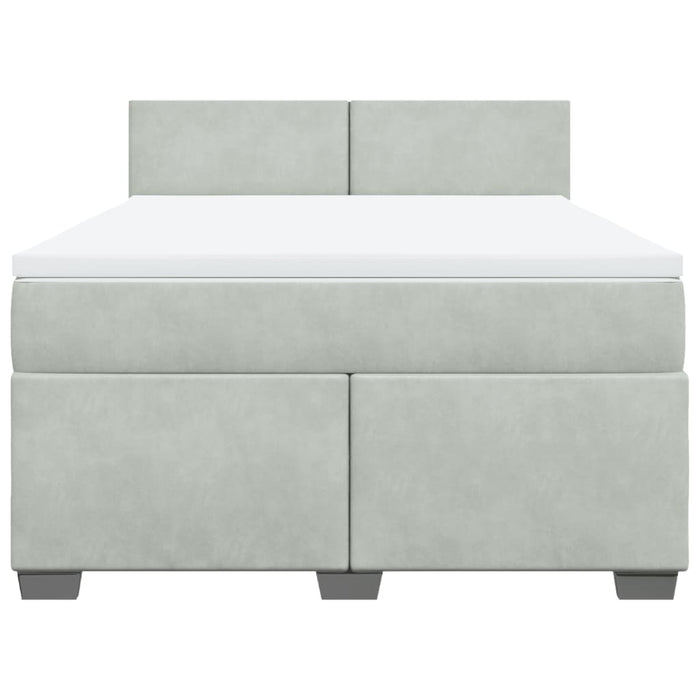 Giroletto a Molle con Materasso Grigio Chiaro 160x200cm Velluto 3288648