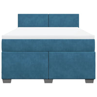 Giroletto a Molle con Materasso Blu 160x200 cm in Velluto 3288652