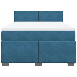 Giroletto a Molle con Materasso Blu 160x200 cm in Velluto 3288652