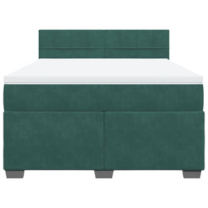 Giroletto a Molle con Materasso Verde Scuro 160x200 cm Velluto 3288657