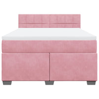 Giroletto a Molle con Materasso Rosa 160x200 cm in Velluto 3288659