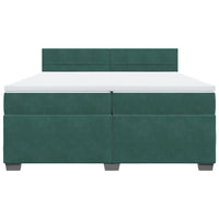 vidaXL Giroletto a Molle con Materasso Verde Scuro 200x200 cm Velluto