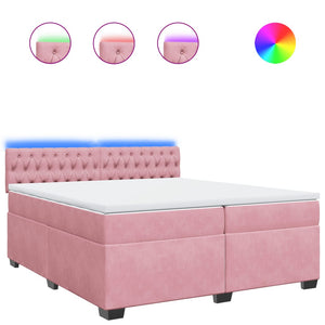 vidaXL Giroletto a Molle con Materasso Rosa 200x200 cm in Velluto