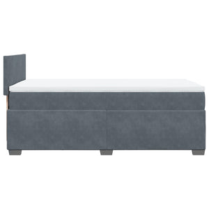 Letto a molle con materasso-Struttura Letto con Materasso Grigio Scuro Singolo in Velluto 929433