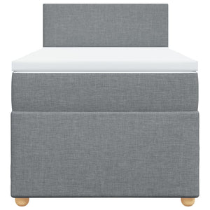 vidaXL Giroletto a Molle con Materasso Grigio Chiaro 80x200 cm Tessuto