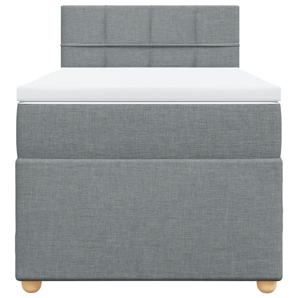 Giroletto a Molle con Materasso Grigio Chiaro 80x200 cm Tessuto