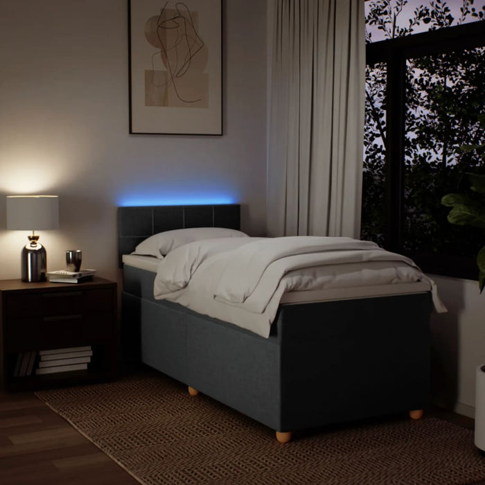 Giroletto a Molle con Materasso Grigio Scuro 80x200 cm Tessuto 3288808