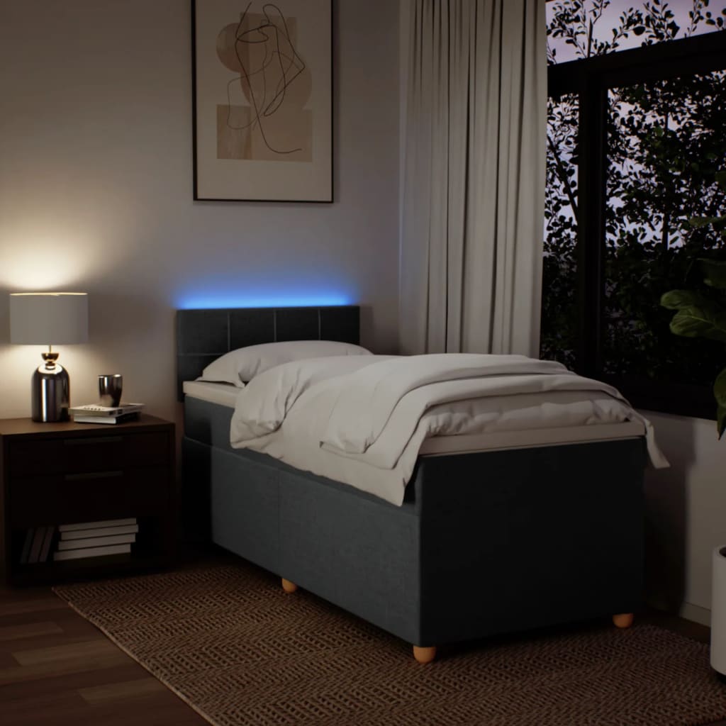 Giroletto a Molle con Materasso Grigio Scuro 80x200 cm Tessuto 3288808