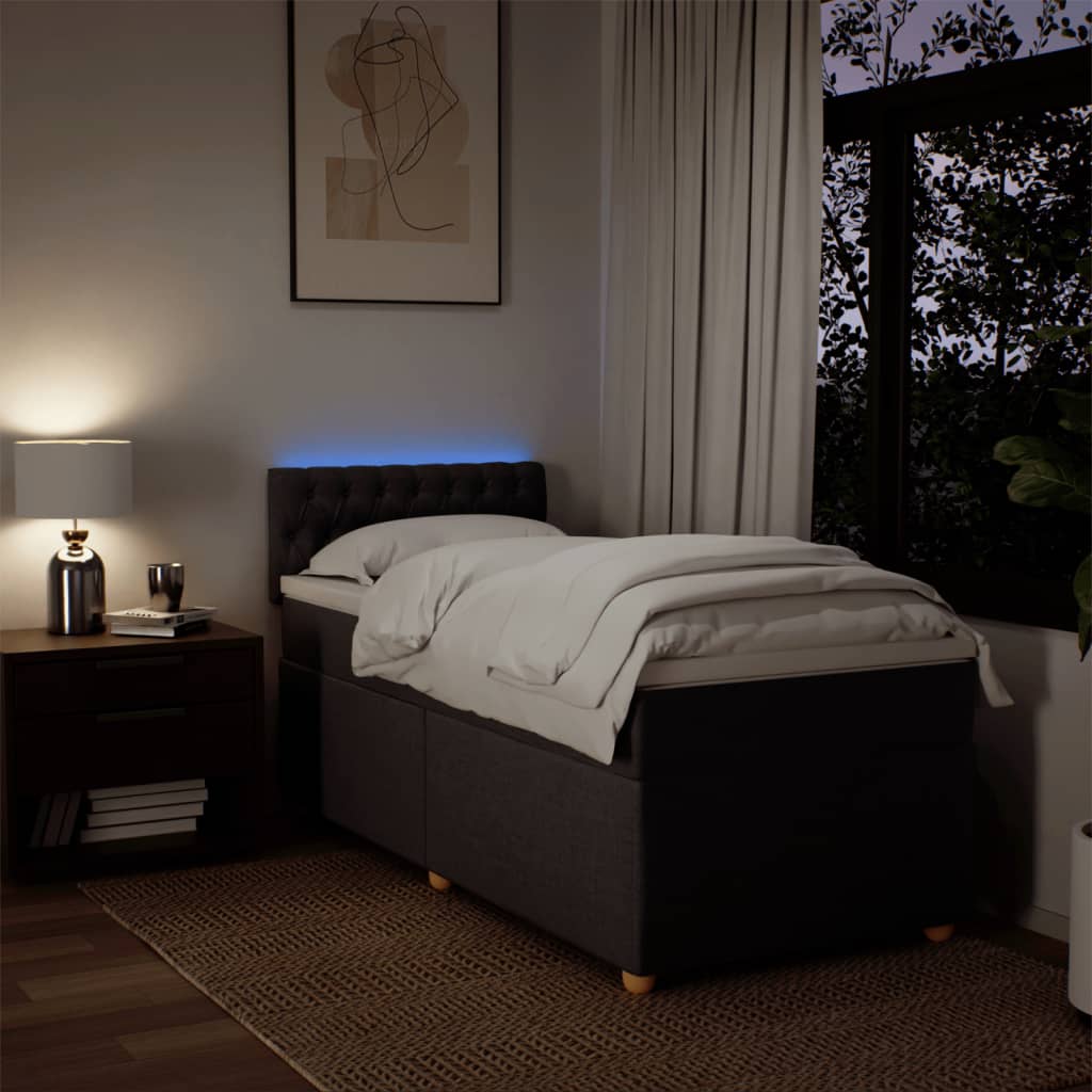 Giroletto a Molle con Materasso Marrone Scuro 80x200 cm Tessuto 3288817