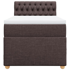 vidaXL Giroletto a Molle con Materasso Marrone Scuro 80x200 cm Tessuto