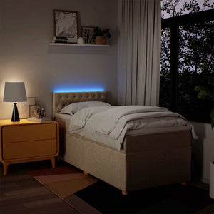 Giroletto a Molle con Materasso-Struttura Letto Crema 80x200 cm inTessuto 517715