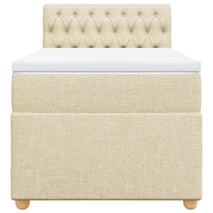 Giroletto a Molle con Materasso Crema 80x200 cm inTessuto