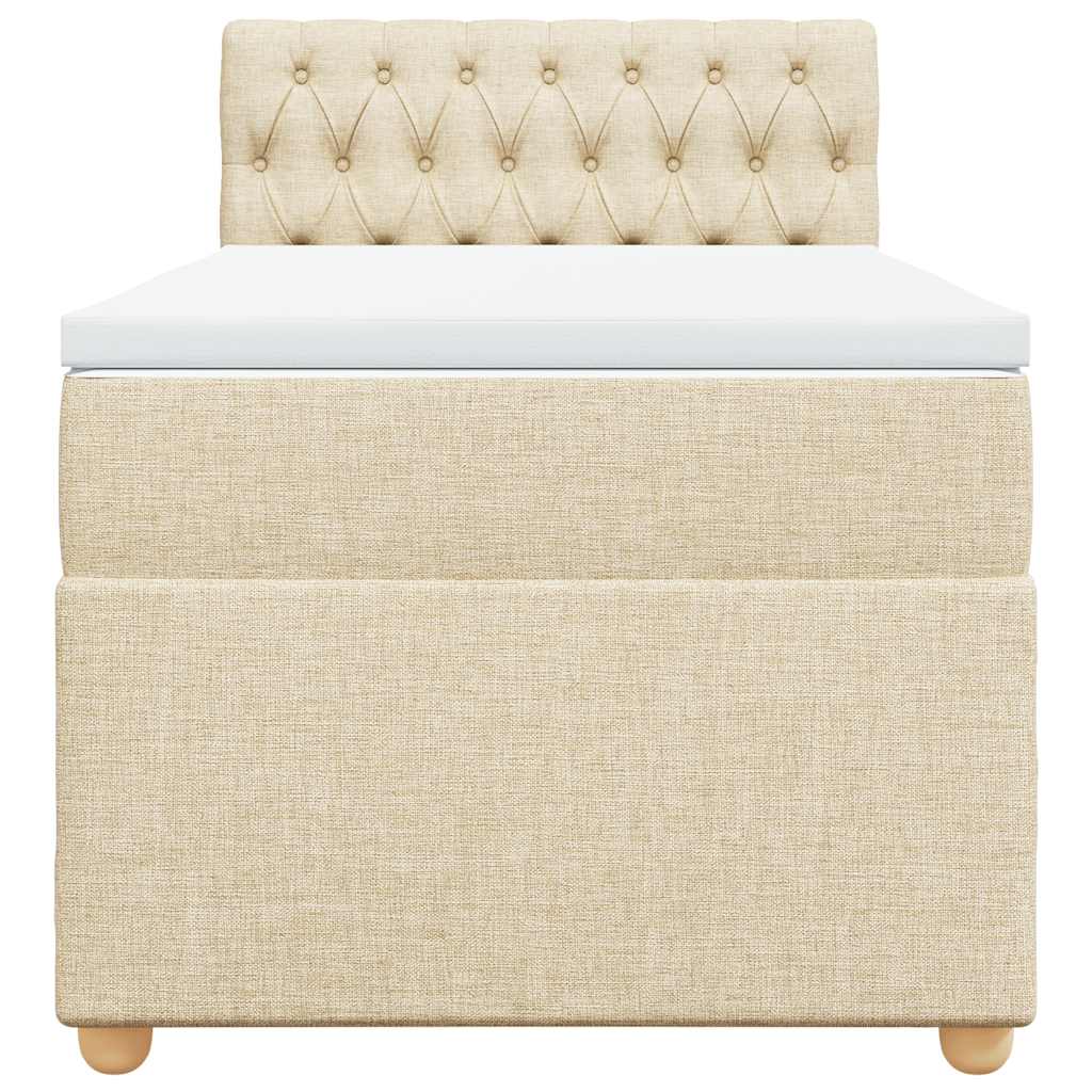 Giroletto a Molle con Materasso-Struttura Letto Crema 80x200 cm inTessuto 517715