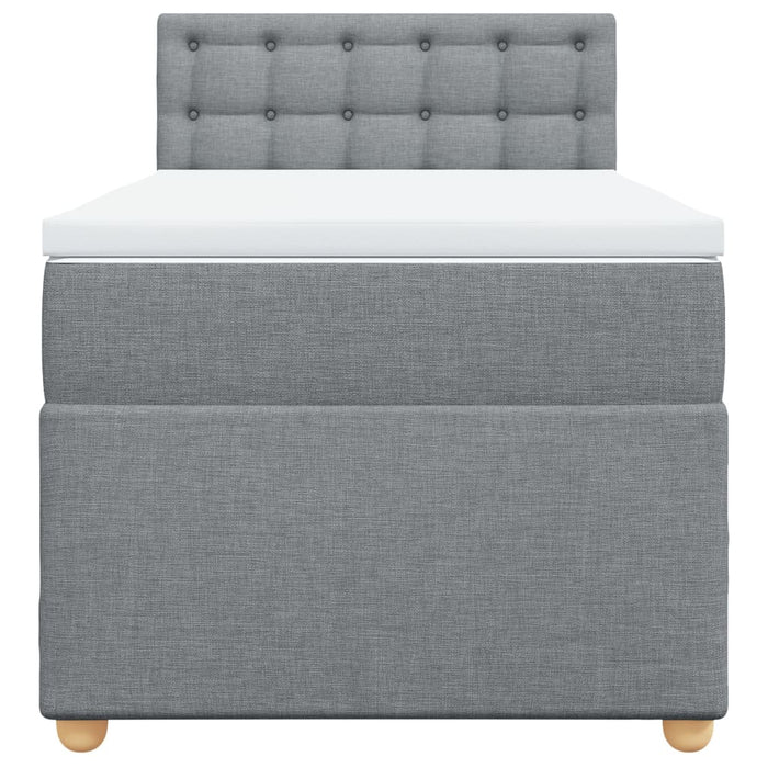 vidaXL Giroletto a Molle con Materasso Grigio Chiaro 80x200 cm Tessuto