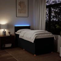 Giroletto a Molle con Materasso Nero 90x190 cm in Tessuto