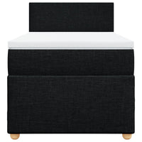 Giroletto a Molle con Materasso Nero 90x190 cm in Tessuto